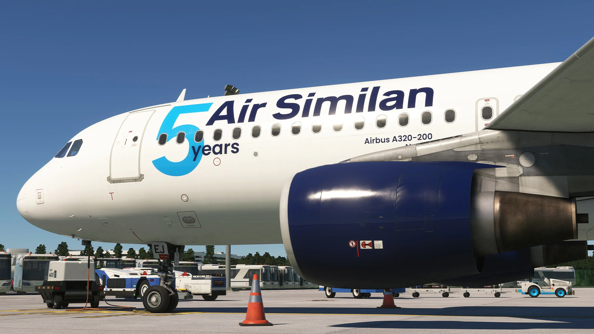 A320-200 Air Similan F-MFEJ featuring the '5 years of Air Similan' livery