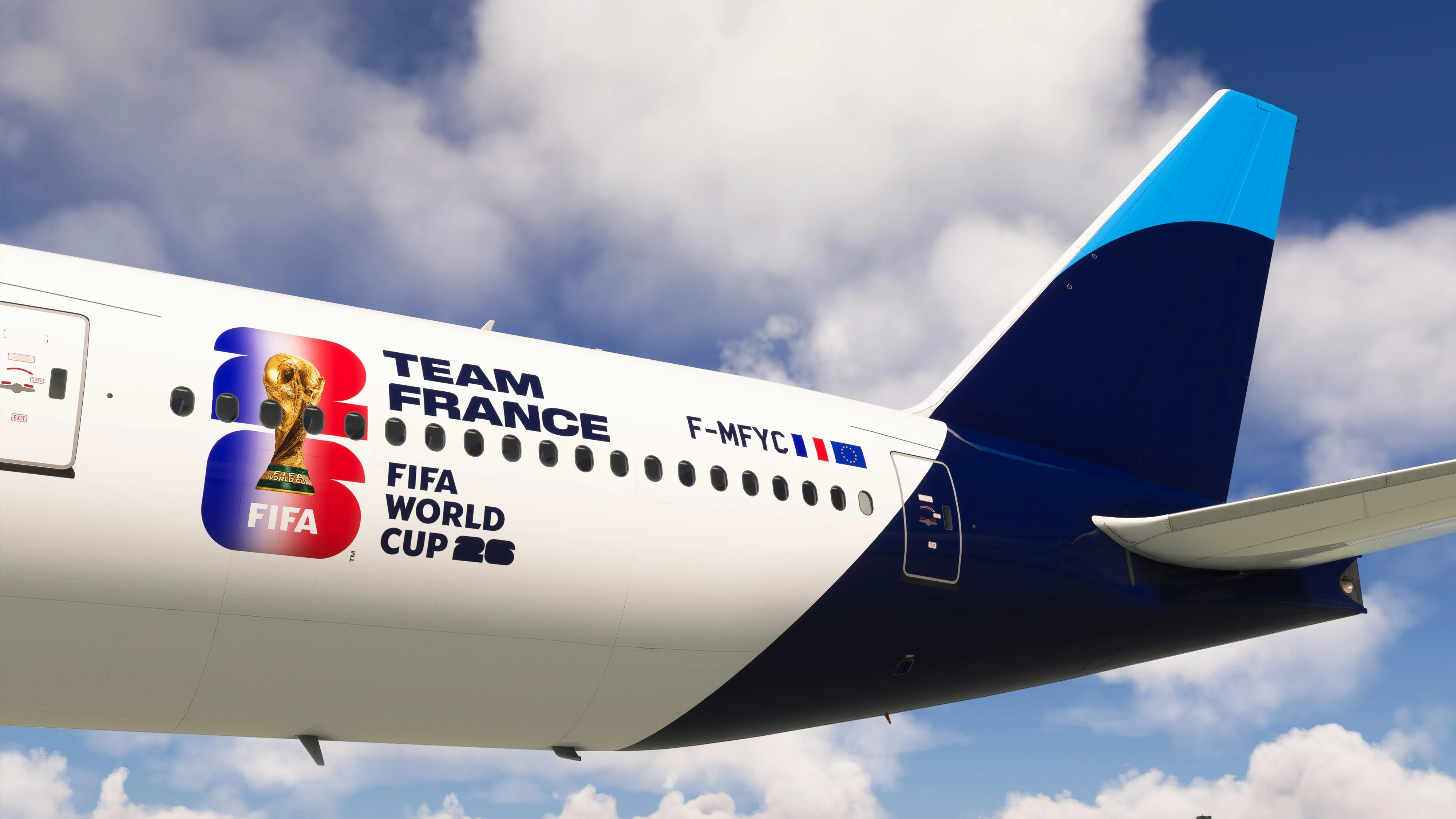 F-MFYC, le Boeing 777-300ER arborant la livrée spéciale « Team France »